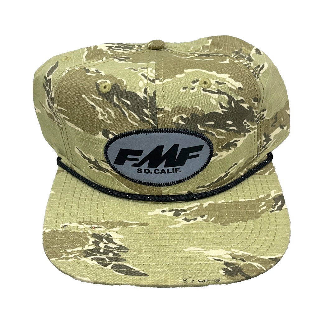 FMF Trucker Hat Cap Snapback Ripstop Camo Rope Patch Motocross Racing Adult